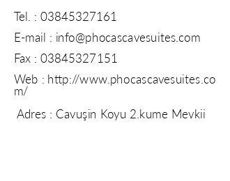 Phocas Cave Suites iletiim bilgileri